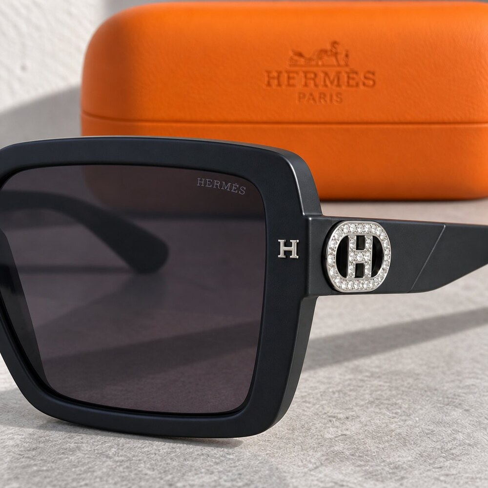 Hermes Matte Black H Square Sunglasses - Picture 4 of 6